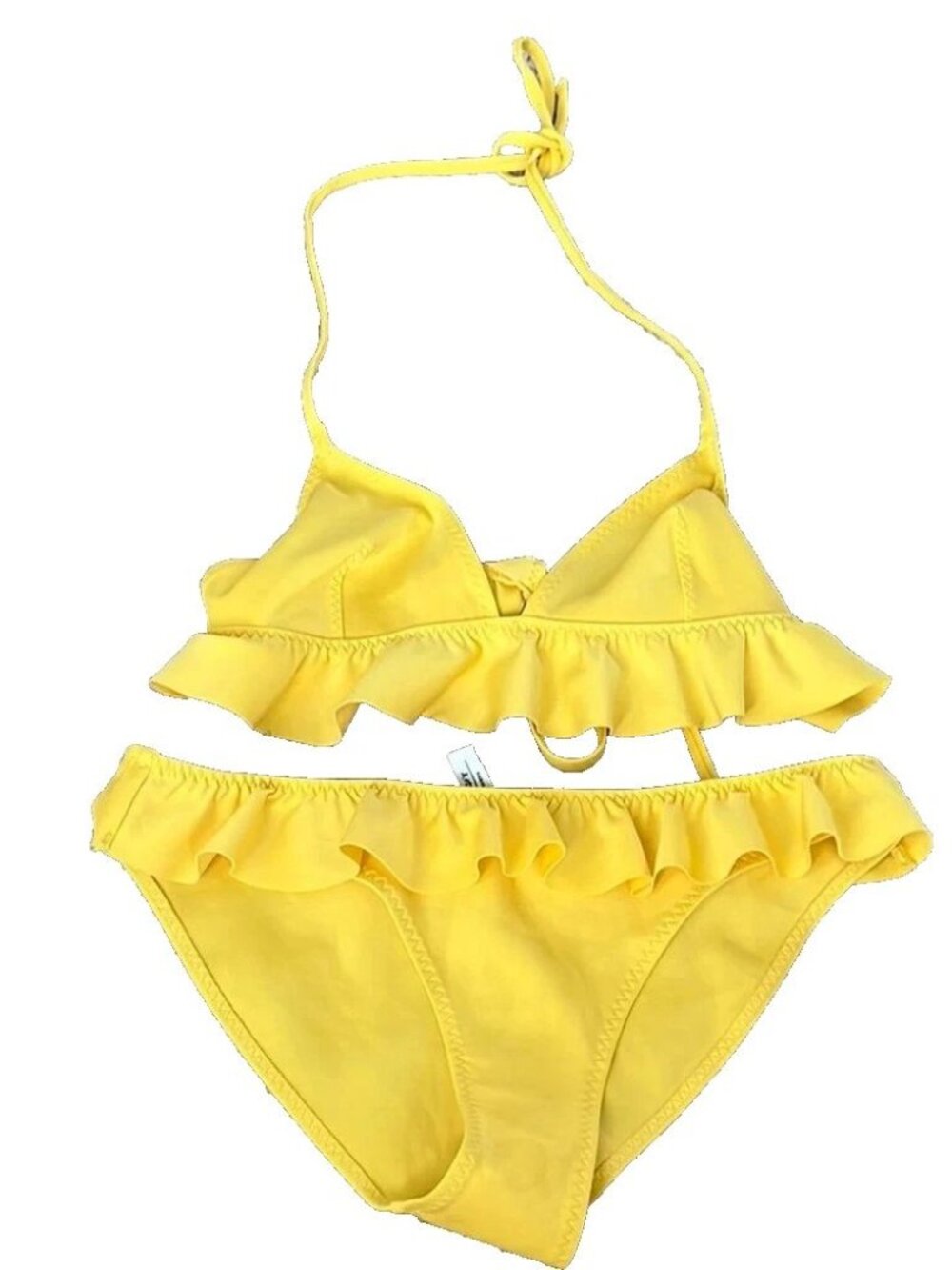 Bikini Set Yellow Ruffle Size 8 & Other Stories Matching Top and Bottom